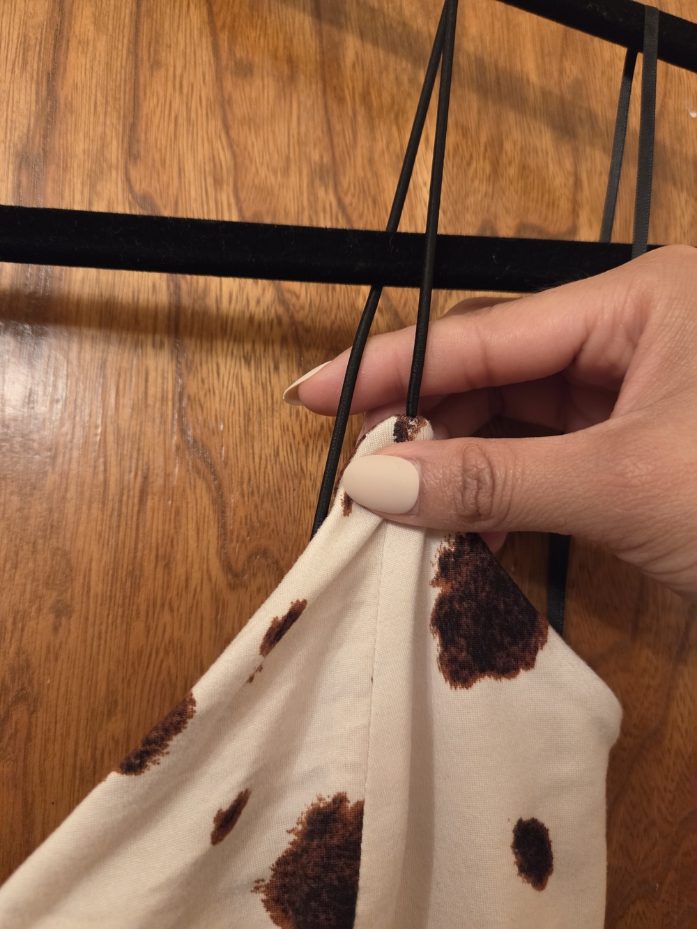 Windsor Brown and White Cow Print Mini Slip Dress - Picture 4 of 5